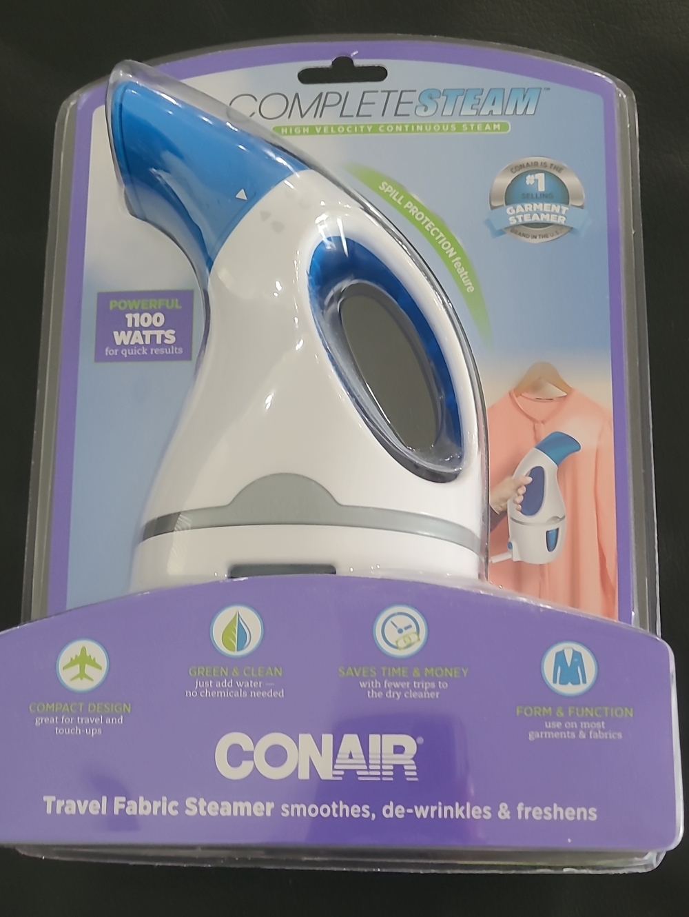 Conair Travel Fabric Steamer in White and Blue